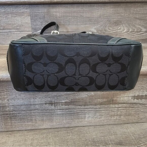 Coach Leatherware Signature Black Canvas Leather Trim Top Handle Tote Bag - Picture 6 of 11